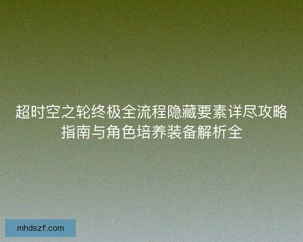 超时空之轮终极全流程隐藏要素详尽攻略指南与角色培养装备解析全